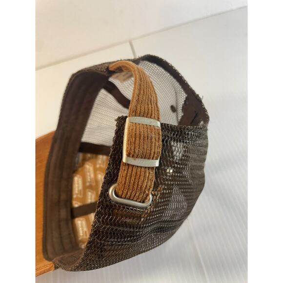 ""Genuine Dickies Corduroy Brown Mesh Hat Cap with Leather Patch"" - Picture 8 of 10